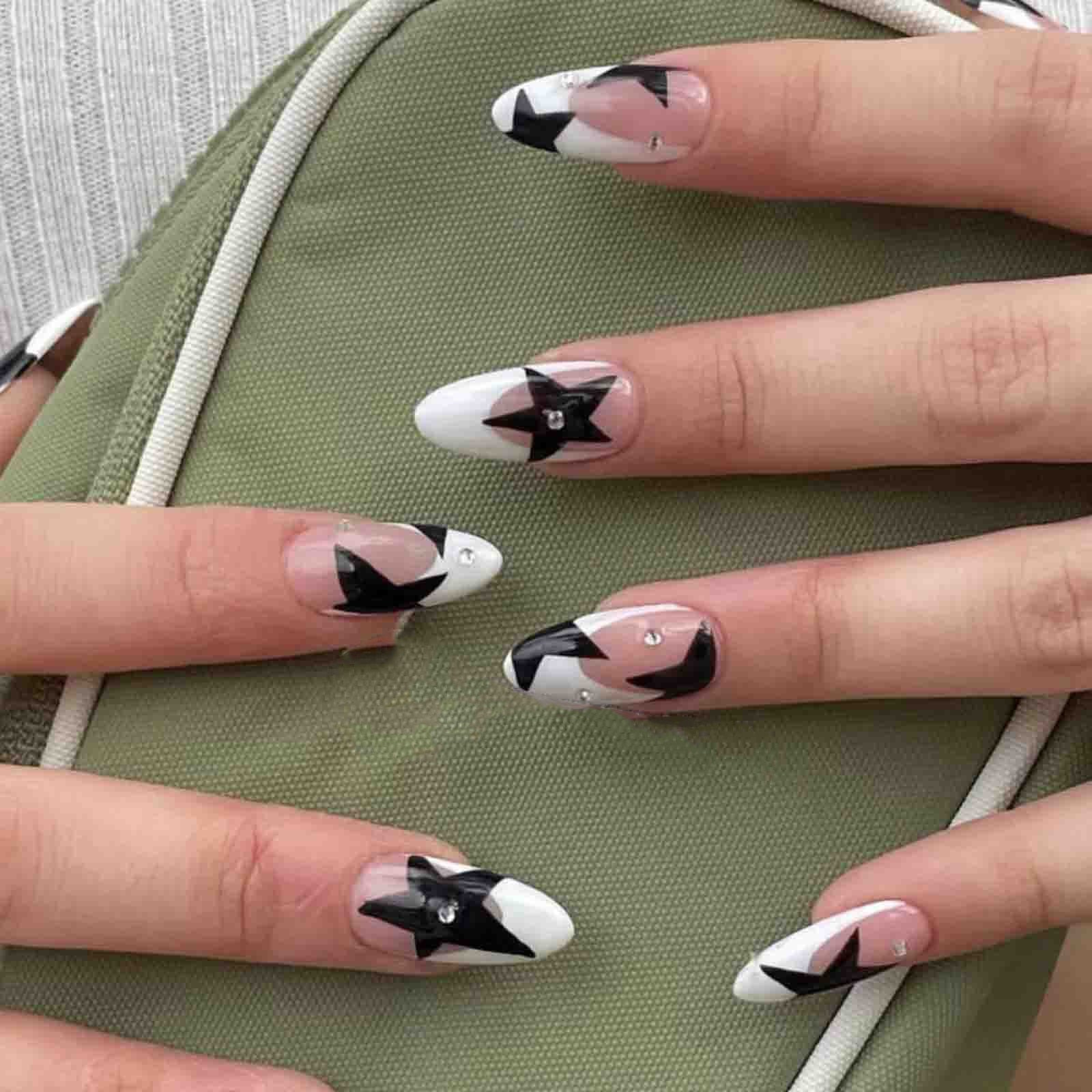24Pcs Detachable Almond False Nails with Pearl Decoration Elegant Designs French Fake Nails Full Nail Art Tips Press On Nails - Image 11