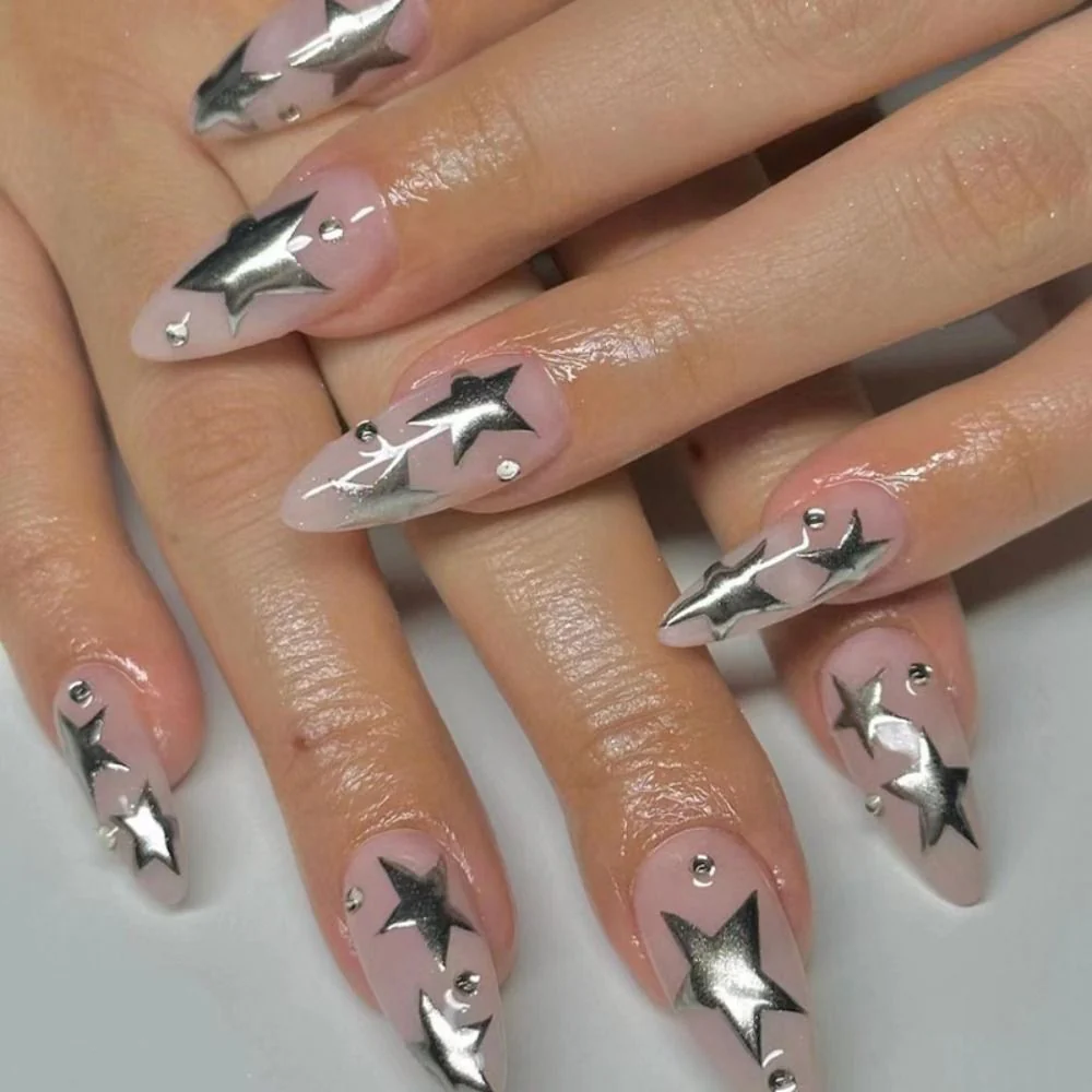 24Pcs Detachable Almond False Nails with Pearl Decoration Elegant Designs French Fake Nails Full Nail Art Tips Press On Nails - Image 25