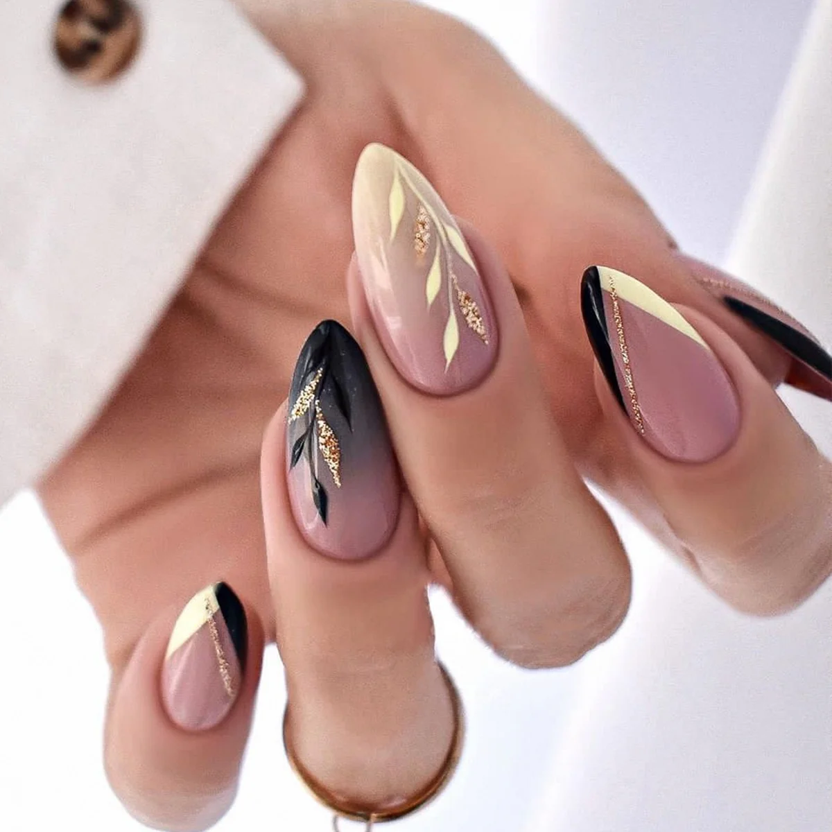 24Pcs Oval Head False Nails Pink Almond Artificial Fake Nails With Glue Full Cover Nail Tips Press On - Image 21