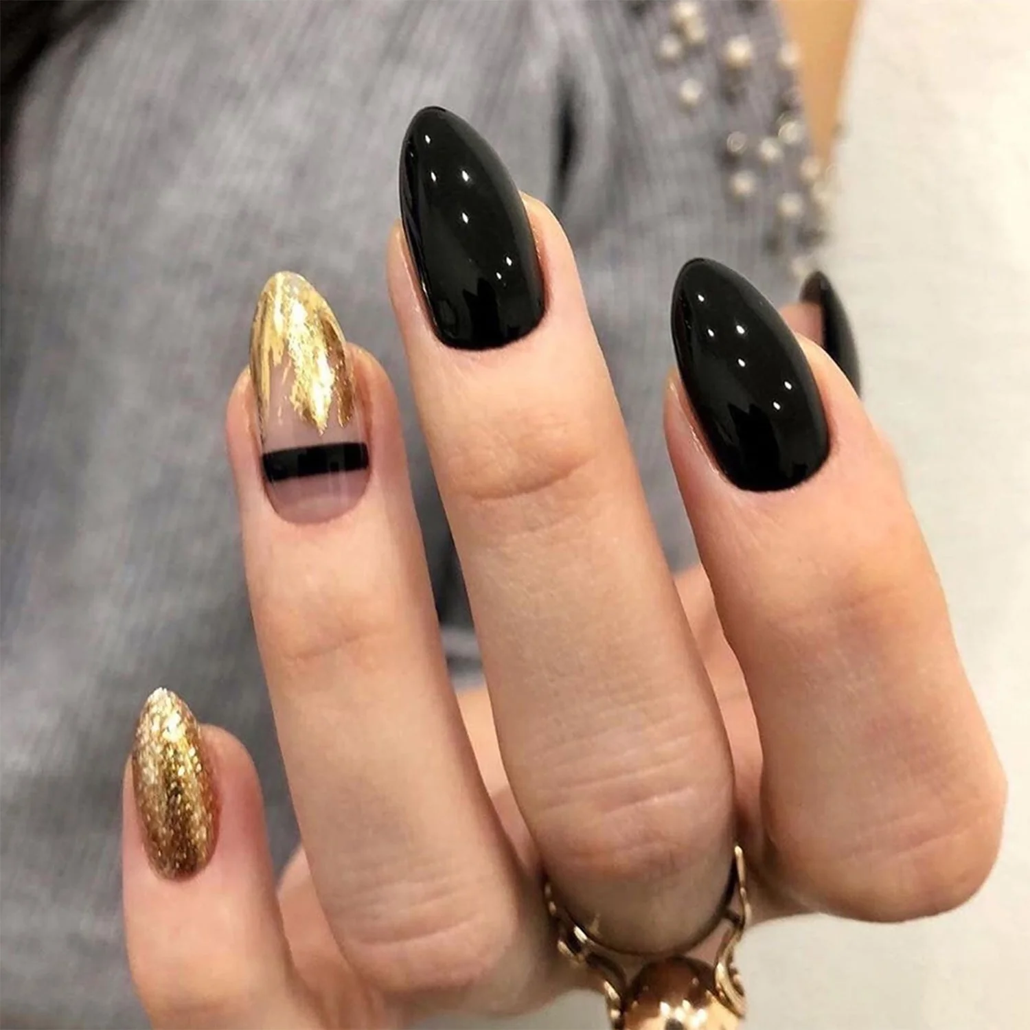 24Pcs Oval Head False Nails Pink Almond Artificial Fake Nails With Glue Full Cover Nail Tips Press On - Image 41