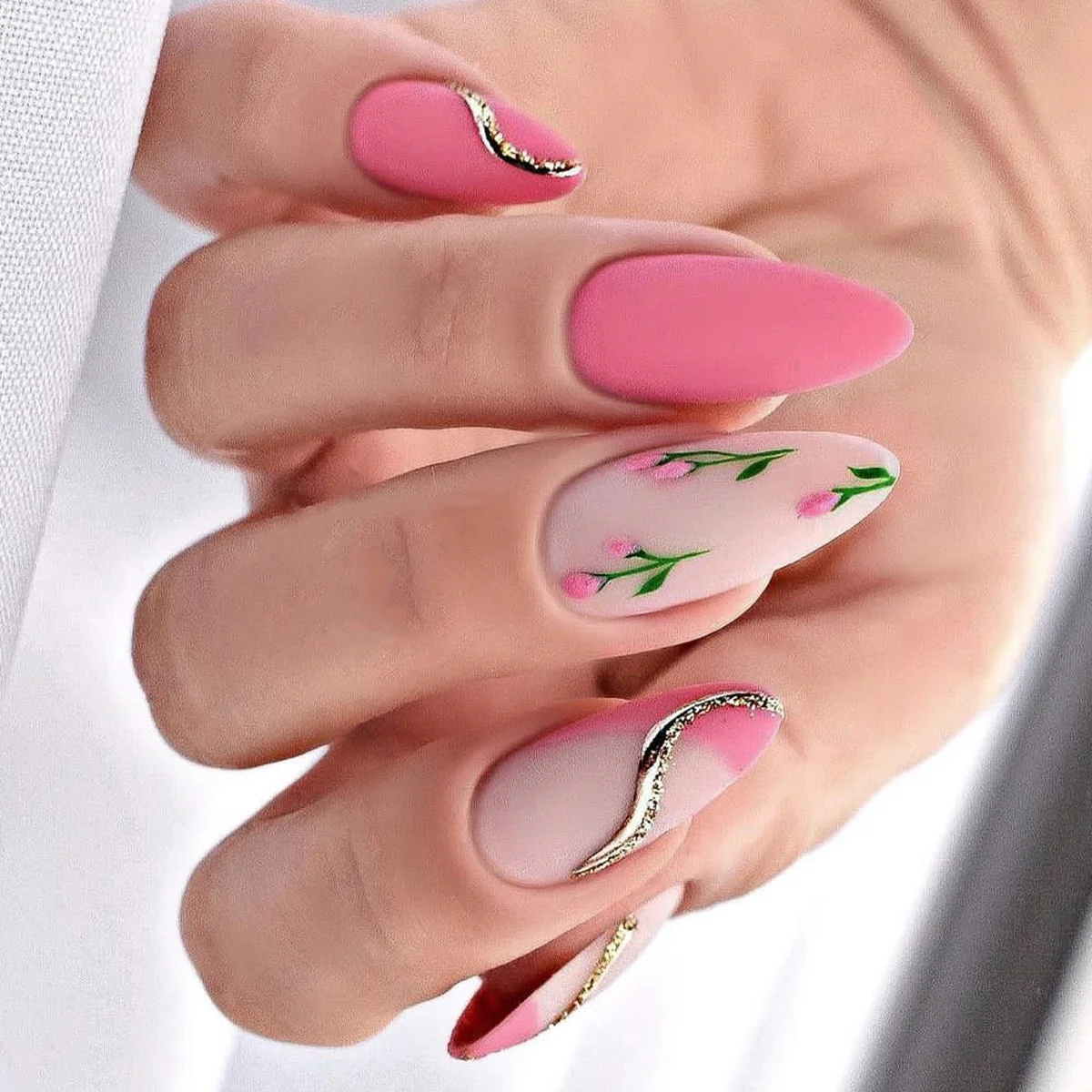 24Pcs Oval Head False Nails Pink Almond Artificial Fake Nails With Glue Full Cover Nail Tips Press On - Image 6