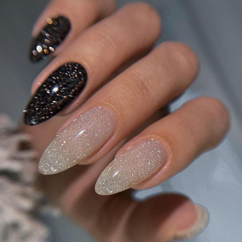 24Pcs Oval Head False Nails Pink Almond Artificial Fake Nails With Glue Full Cover Nail Tips Press On - Image 9