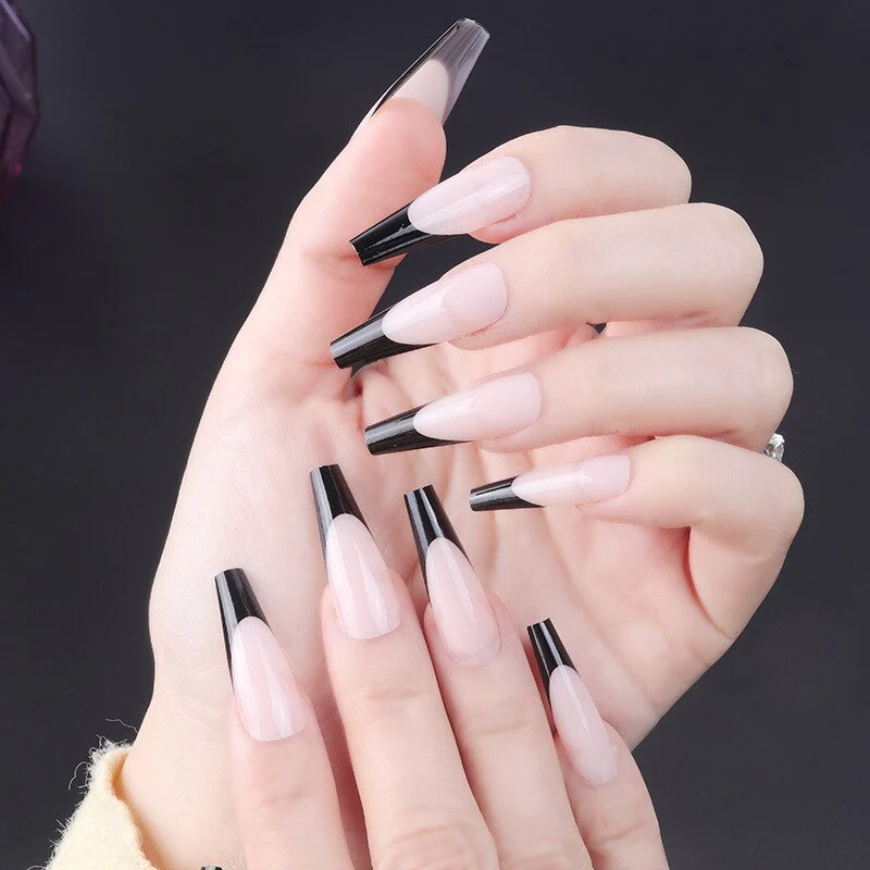 24pcs Strawberry Girl Long Ballet False Nails Art Removable Acrylic Press On Nail Tips - Image 15