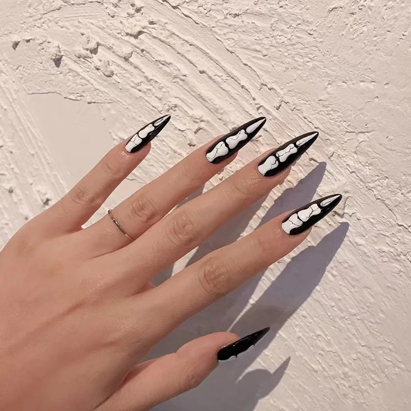 24pcs Strawberry Girl Long Ballet False Nails Art Removable Acrylic Press On Nail Tips - Image 24