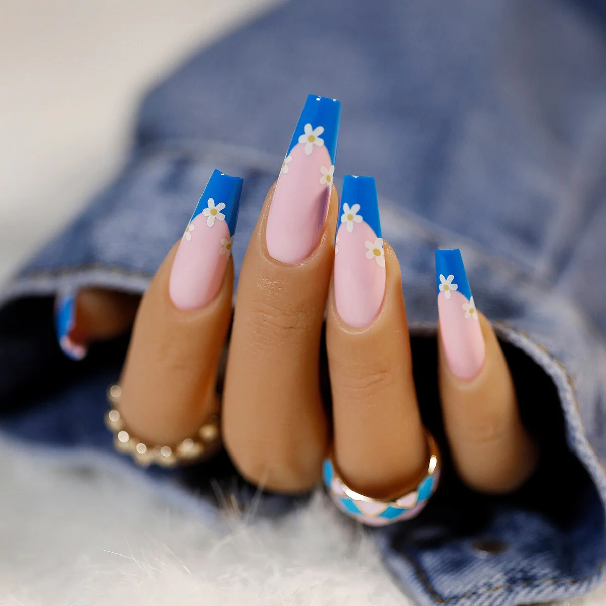 24pcs Strawberry Girl Long Ballet False Nails Art Removable Acrylic Press On Nail Tips - Image 46