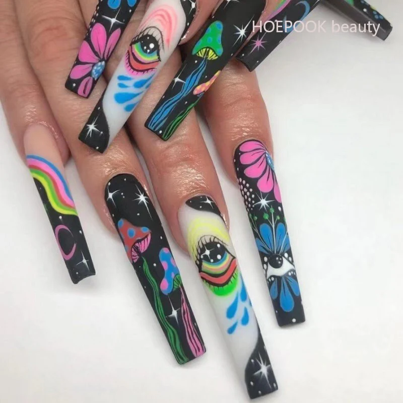 24pcs Strawberry Girl Long Ballet False Nails Art Removable Acrylic Press On Nail Tips - Image 53