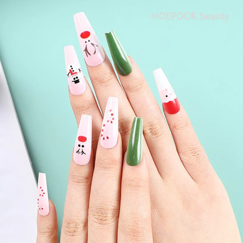 24pcs Strawberry Girl Long Ballet False Nails Art Removable Acrylic Press On Nail Tips - Image 69