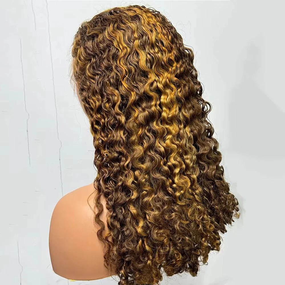 250% 12A Double Drawn Burmese Curl Curly Human Hair Wig 13x4 Lace Frontal Hair Wig Curls Human Hair Wigs Piano Color Hair Wig - Image 6