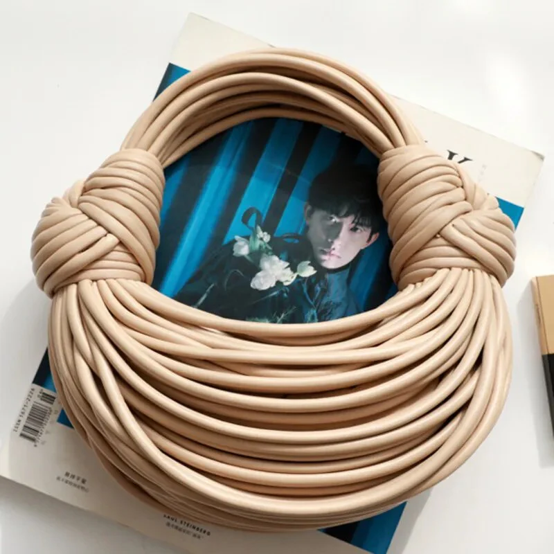 25cm Gold Evening Clutch Bag Handbags For Women Silver Knot Bag Handbag Double Knot Bag Gold Woven Bag Knot - Image 3