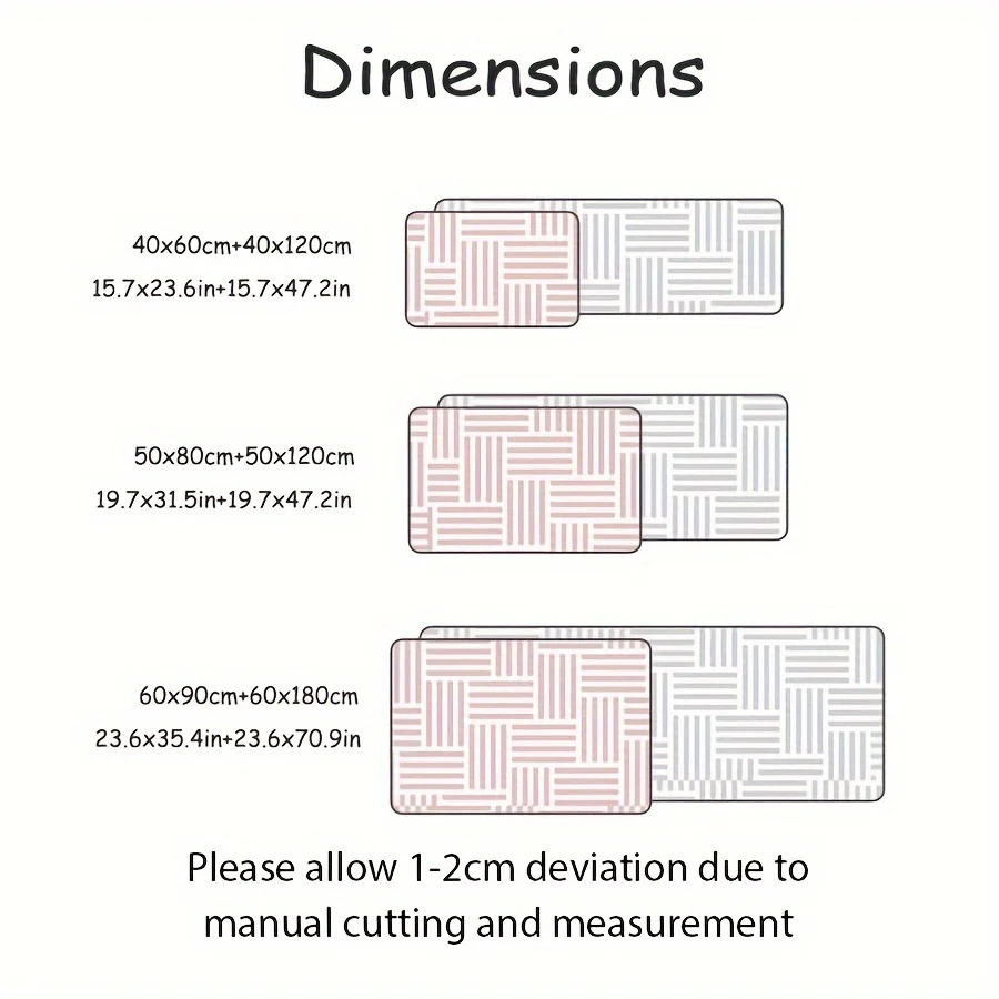 2pcs Christmas Candy Cane Kitchen Mats Set - Anti-Slip, Machine Washable, Festive Holiday Decor for Home & Dining Room (16"x24", 16"x47") - Image 2