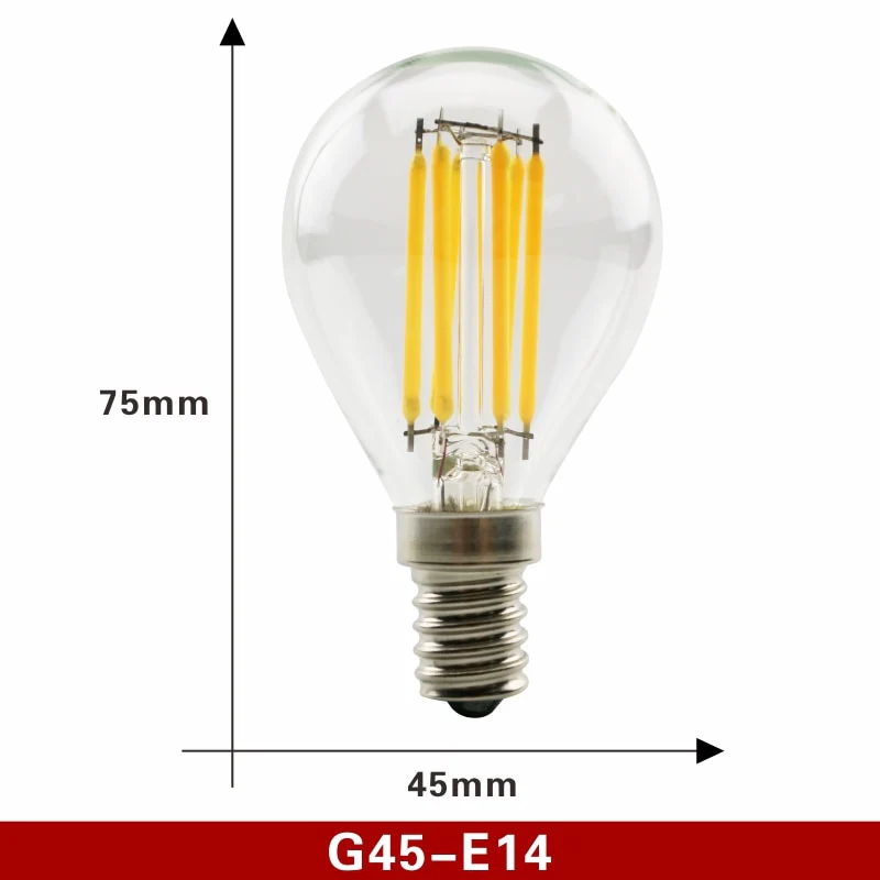2pcs E27 E14 Retro Edison LED Filament Bulb Lamp AC220V Light Bulb C35 G45 A60 ST64 G80 G95 G125 Glass Bulb Vintage Light - Image 4