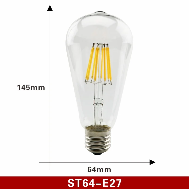 2pcs E27 E14 Retro Edison LED Filament Bulb Lamp AC220V Light Bulb C35 G45 A60 ST64 G80 G95 G125 Glass Bulb Vintage Light - Image 5