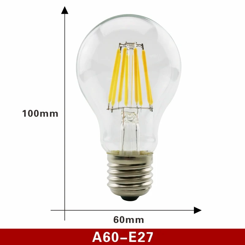 2pcs E27 E14 Retro Edison LED Filament Bulb Lamp AC220V Light Bulb C35 G45 A60 ST64 G80 G95 G125 Glass Bulb Vintage Light - Image 6