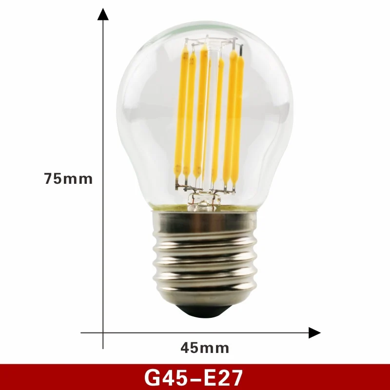 2pcs E27 E14 Retro Edison LED Filament Bulb Lamp AC220V Light Bulb C35 G45 A60 ST64 G80 G95 G125 Glass Bulb Vintage Light - Image 8