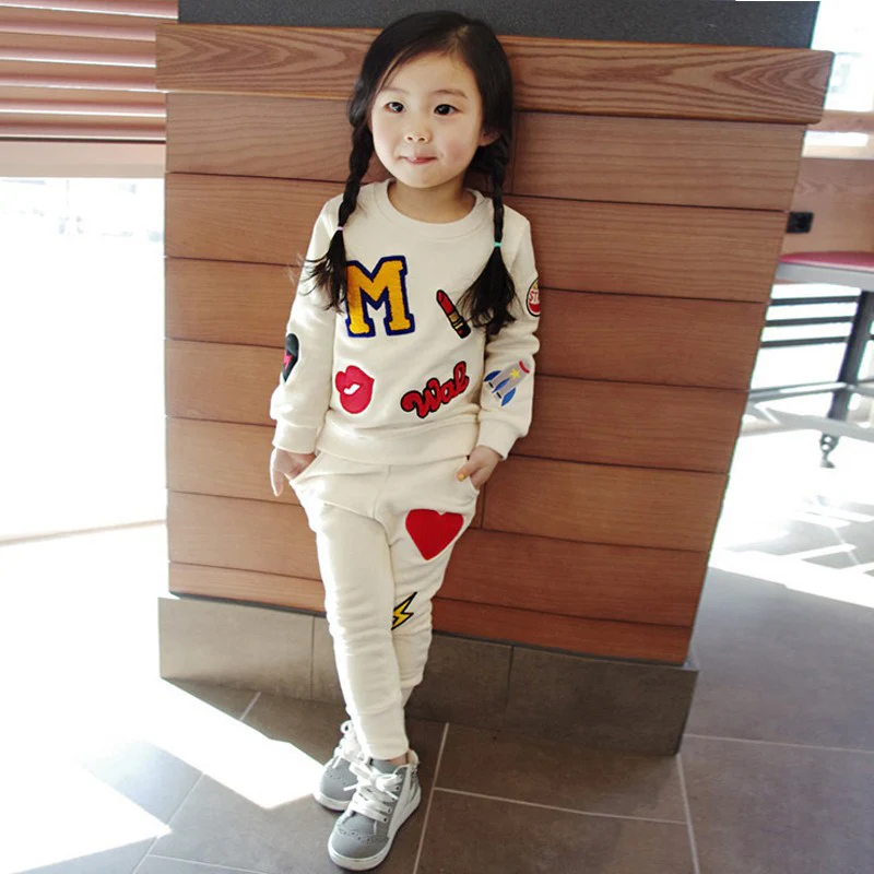 2PCS Girls Outfits Baby Girl Clothes for Kids Clothing Toddler Children's Jogging Cartoon Casual Sports Suit Children Kids Suits - Image 2