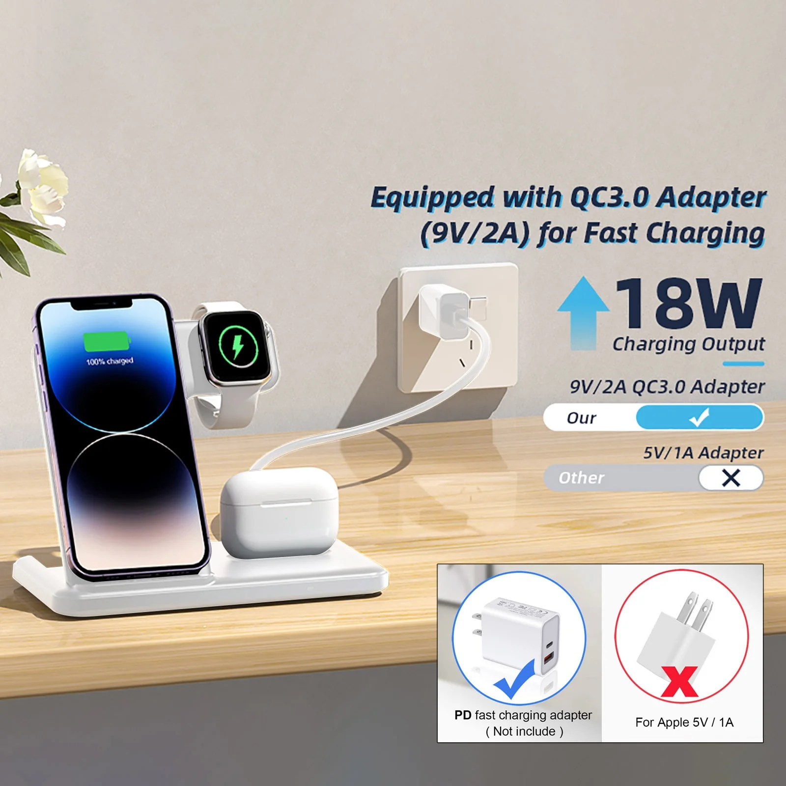 3 In 1 Wireless Charger For iPhone 14 13 12 Pro Max Mini 11 XS XR X 8 20W Fast Charging Stand For AirPods Pro Apple Watch 8 7 6 - Image 8