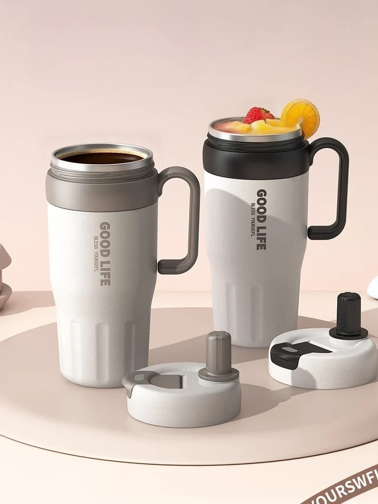 304 Stainless Steel Insulated Water Bottle 620/720ml Car Ice Cup Thermos Straw Cup Coffee Tumbler Cold and Hot Vacuumm Cup - Image 2