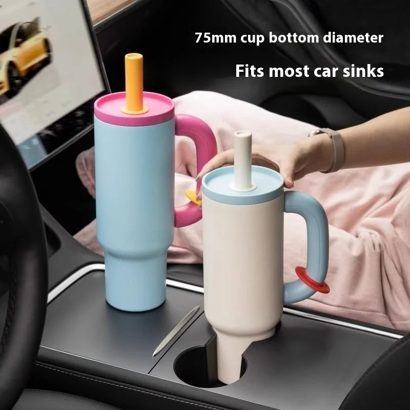 304 Stainless Steel Straw Insulated Ice Cup - Thick, Portable Handle Design for Trendy Hydration 2025 New Female King Cup - Image 2