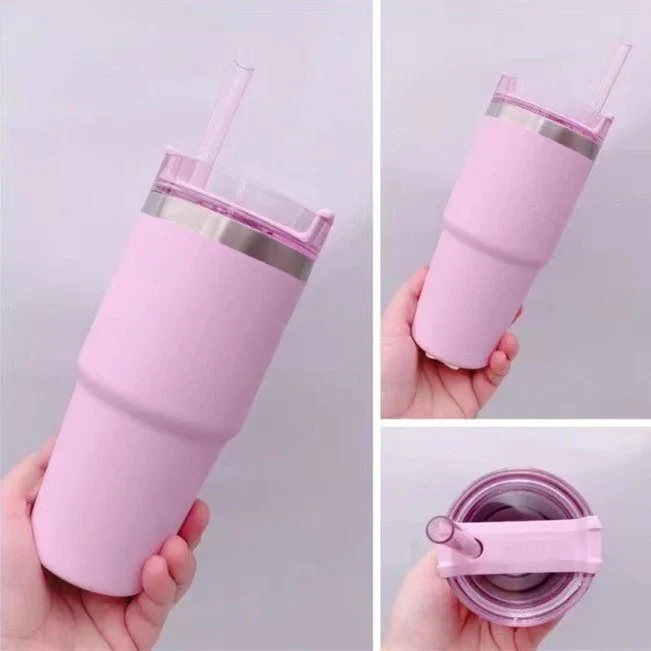 30OZ 304 Stainless Steel Insulated Cup Large Capacity Straw Coffee Travel Cup Cold and Heat Keeping Car Cup Thermos Tumbler - Image 12