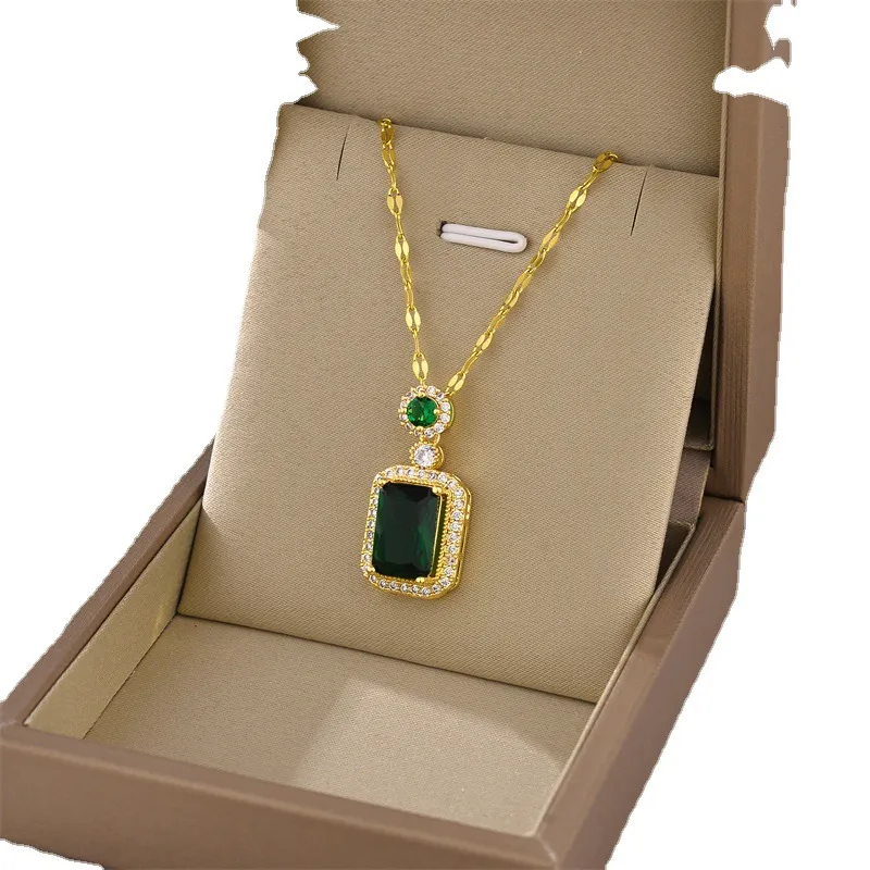 316L Stainless Steel Luxury Cz Square Adjust Necklace For Women Aesthetic Romantic Sweet Wedding Party Jewelry Accessories - Image 2