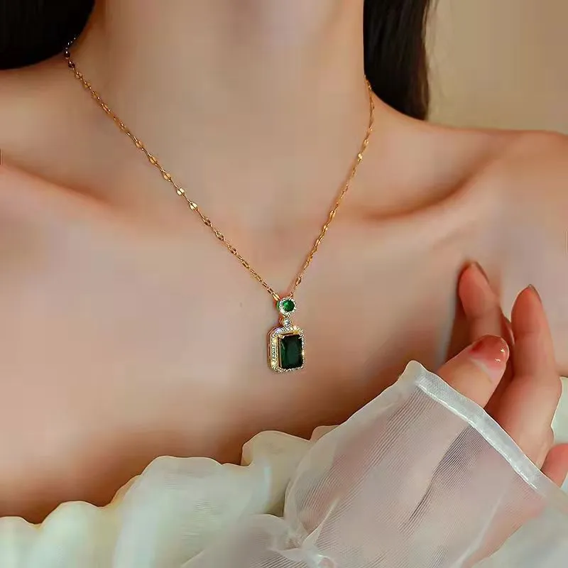 316L Stainless Steel Luxury Cz Square Adjust Necklace For Women Aesthetic Romantic Sweet Wedding Party Jewelry Accessories - Image 5
