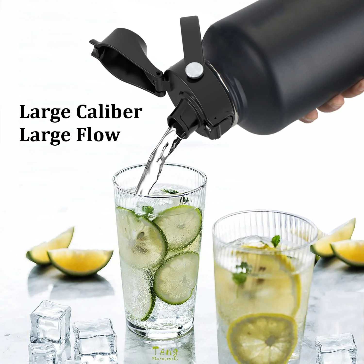32oz Insulated Stainless Steel Water Bottle with Straw & Spout Lid, Double Wall Sweat-proof BPA Free to Keep Beverages Cold For 24Hrs or Hot For 12Hrs - Image 3