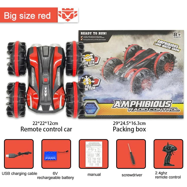 360 Rotate Rc Cars Remote Control Stunt Car 2 Sides Waterproof Driving On Water And Land Amphibious Electric Toys For Children - Image 6