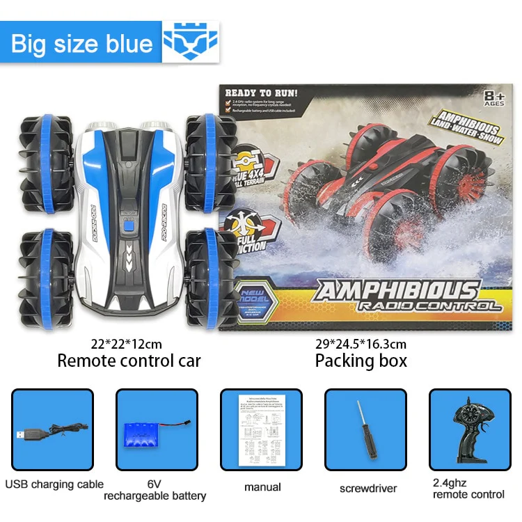 360 Rotate Rc Cars Remote Control Stunt Car 2 Sides Waterproof Driving On Water And Land Amphibious Electric Toys For Children - Image 7