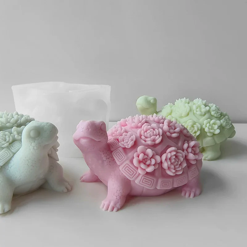 3D Turtle Silicone Mold DIY Scented Candle Plaster Succulent Tortoise Resin Drip Gel Ornaments Mould Home Decoration Crafts - Image 2
