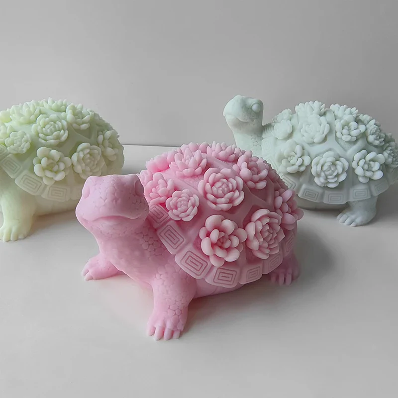 3D Turtle Silicone Mold DIY Scented Candle Plaster Succulent Tortoise Resin Drip Gel Ornaments Mould Home Decoration Crafts - Image 3