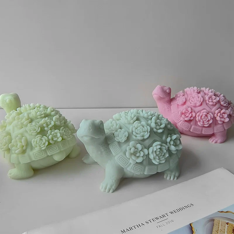 3D Turtle Silicone Mold DIY Scented Candle Plaster Succulent Tortoise Resin Drip Gel Ornaments Mould Home Decoration Crafts - Image 4