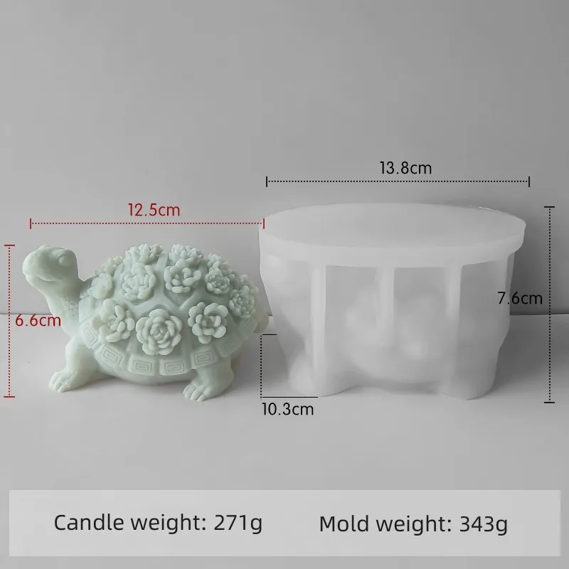 3D Turtle Silicone Mold DIY Scented Candle Plaster Succulent Tortoise Resin Drip Gel Ornaments Mould Home Decoration Crafts - Image 6