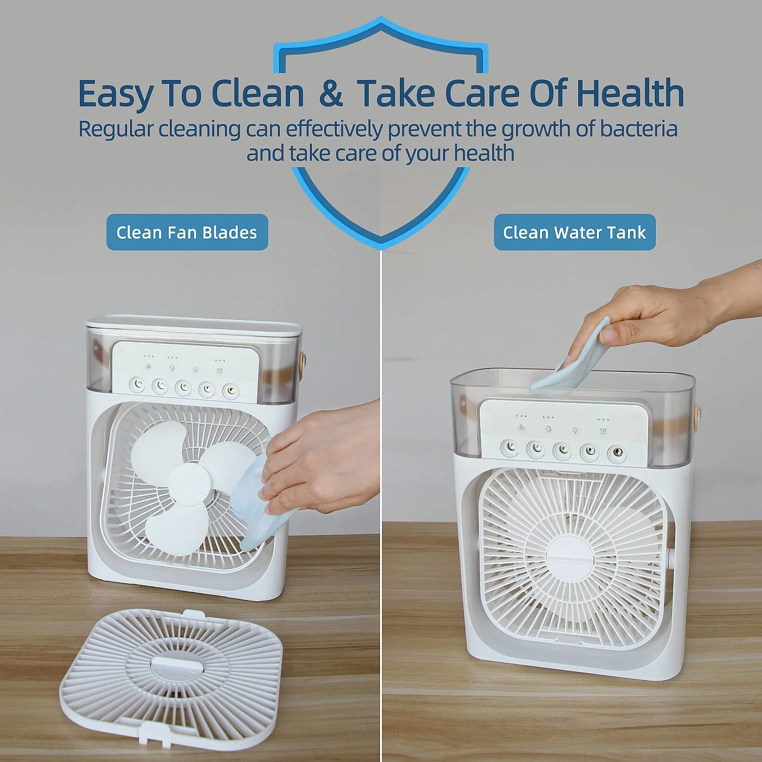 3In1 Desktop Electric Fan Air Cooler Water Cooling Spray Fan Portable Air Conditioner USB Humidification Fan Mini Air Humidifier - Image 10