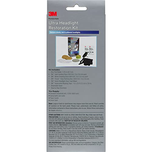 3M Ultra Headlight Restoration Kit, Easy Heavy-Duty Restoration, 39195, 1 Kit, Drill Required, Gray - Image 7