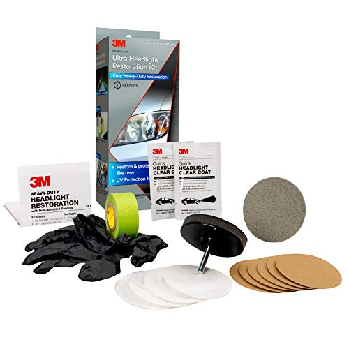 3M Ultra Headlight Restoration Kit, Easy Heavy-Duty Restoration, 39195, 1 Kit, Drill Required, Gray - Image 8