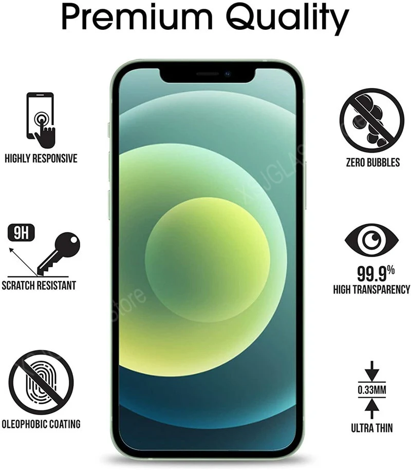3PCS Protective Glass on For iPhone 14 11 12 13 Pro Max Mini screen protector Tempered Glass For iPhone 6S 7 8 Plus XS XR XS Max - Image 3