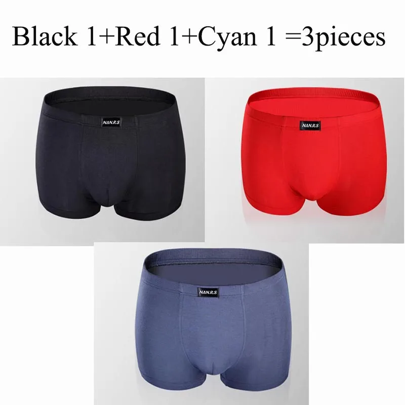 3pcs Soft Bamboo Fiber Men's Panties Shorts Sexy Male Underwear Boxers Modal Man Underpants Solid Colors XXXL - Image 11