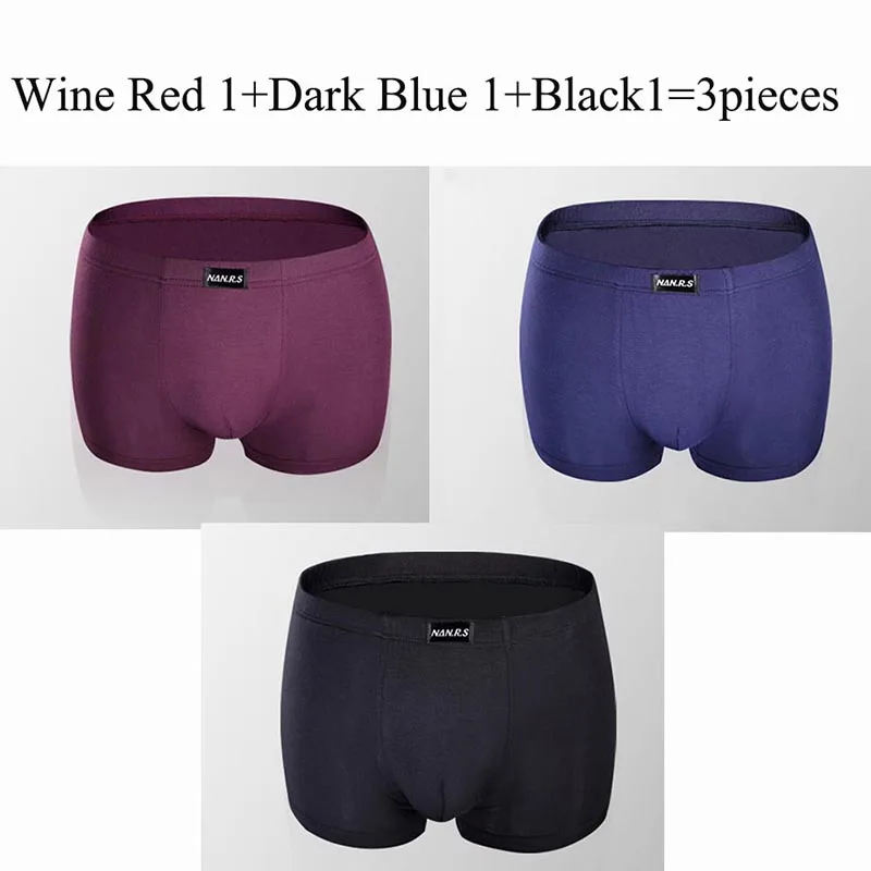 3pcs Soft Bamboo Fiber Men's Panties Shorts Sexy Male Underwear Boxers Modal Man Underpants Solid Colors XXXL - Image 18