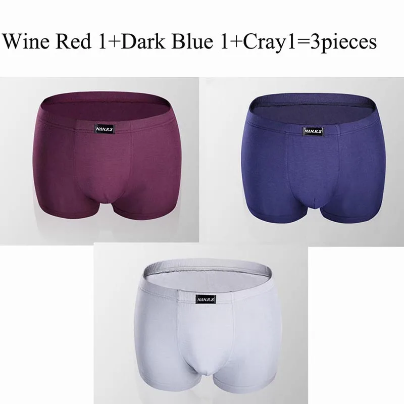 3pcs Soft Bamboo Fiber Men's Panties Shorts Sexy Male Underwear Boxers Modal Man Underpants Solid Colors XXXL - Image 19