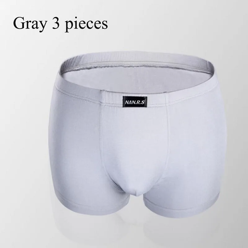 3pcs Soft Bamboo Fiber Men's Panties Shorts Sexy Male Underwear Boxers Modal Man Underpants Solid Colors XXXL - Image 22