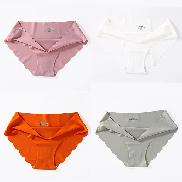 4 PCS/Lot Seamless Panties for Women Plain Panties Slip Silk Female Underwear Soft Thin Light Panti Culotte Femme Underpants - Image 13