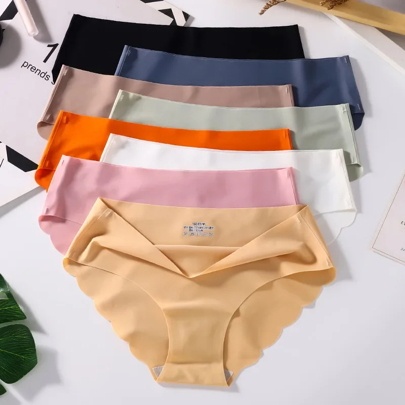 4 PCS/Lot Seamless Panties for Women Plain Panties Slip Silk Female Underwear Soft Thin Light Panti Culotte Femme Underpants - Image 2