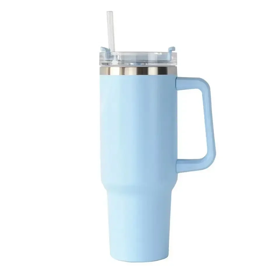 40oz Stainless Steel Car Cup Large Capacity Water Cup with Handle and Straw Double-walled Insulated Travel Mug Holiday Gifts - Image 10