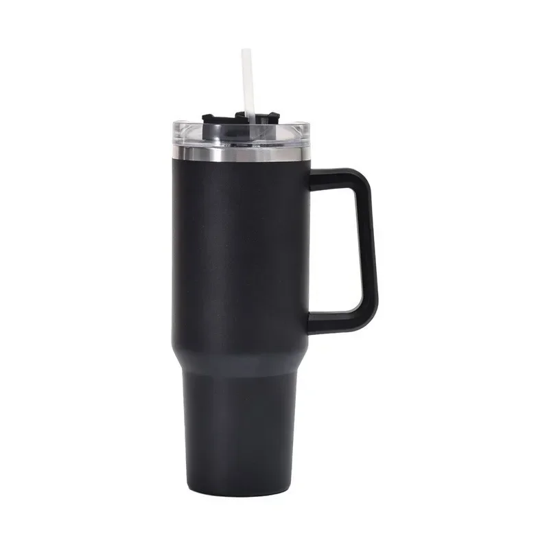 40oz Stainless Steel Car Cup Large Capacity Water Cup with Handle and Straw Double-walled Insulated Travel Mug Holiday Gifts - Image 11