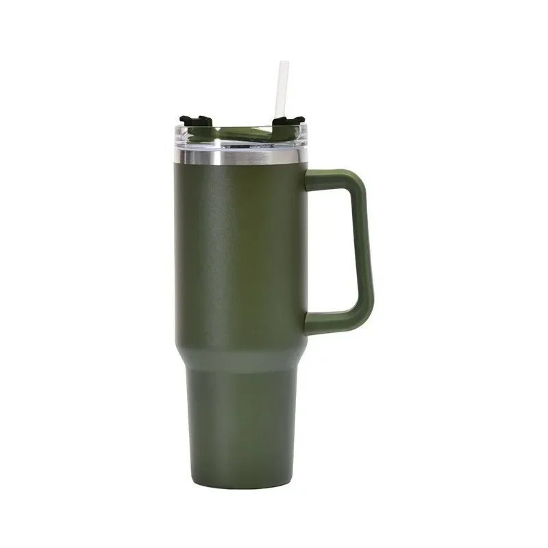 40oz Stainless Steel Car Cup Large Capacity Water Cup with Handle and Straw Double-walled Insulated Travel Mug Holiday Gifts - Image 13