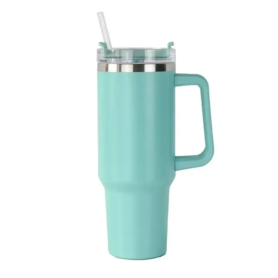 40oz Stainless Steel Car Cup Large Capacity Water Cup with Handle and Straw Double-walled Insulated Travel Mug Holiday Gifts - Image 7