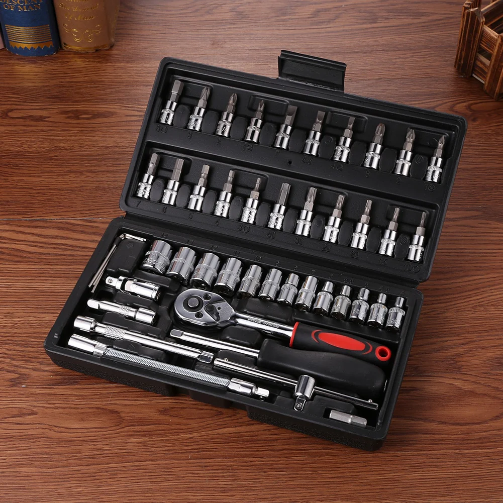 46pcs Combination Set Wrench Socket Spanner Durable Screwdriver Household Motorcycle Car Repair Tool Kits Accessory - Image 6