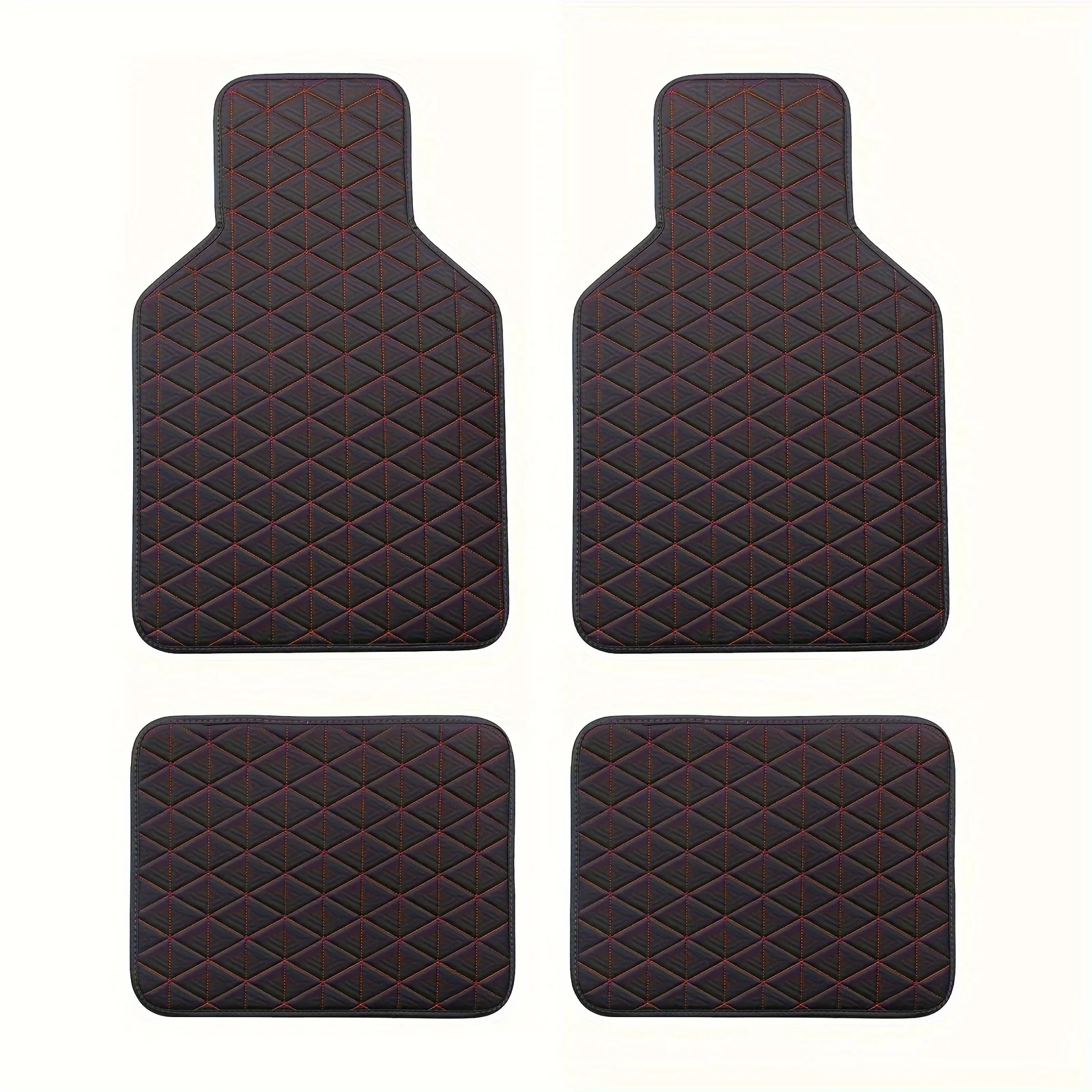 4pcs Car Floor Mats Waterproof PU Leather Universal Car Mats, Simple Design for Men And Women Car Interior Accessories - Image 10