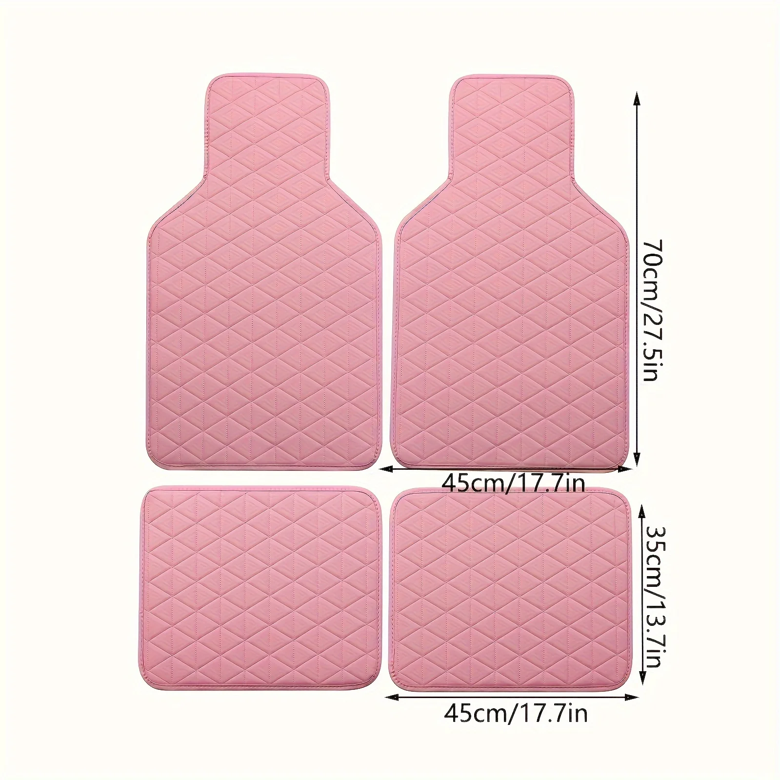 4pcs Car Floor Mats Waterproof PU Leather Universal Car Mats, Simple Design for Men And Women Car Interior Accessories - Image 3