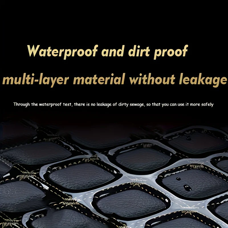 4pcs Car Floor Mats Waterproof PU Leather Universal Car Mats, Simple Design for Men And Women Car Interior Accessories - Image 4